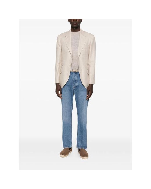 Brunello Cucinelli Leinenmischung Pullover in Natural für Herren