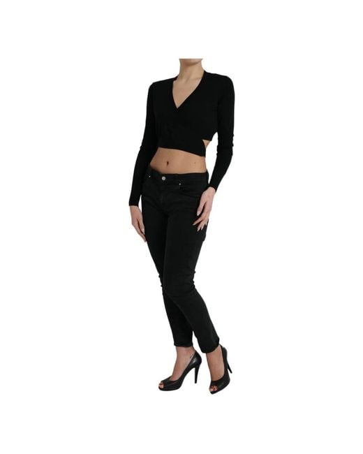 Dolce & Gabbana Black V-Neck Knitwear