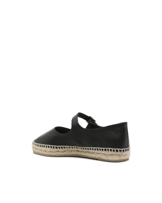 Castaner Black Schwarze Flache Schuhe Mit Schnallenverschluss