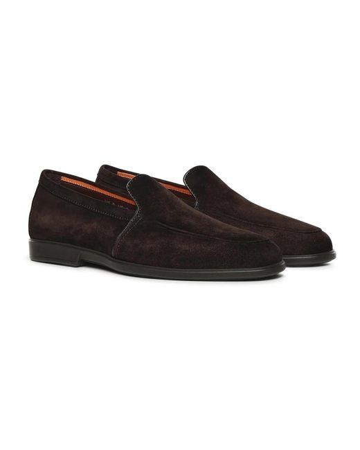 Santoni Black Loafers for men