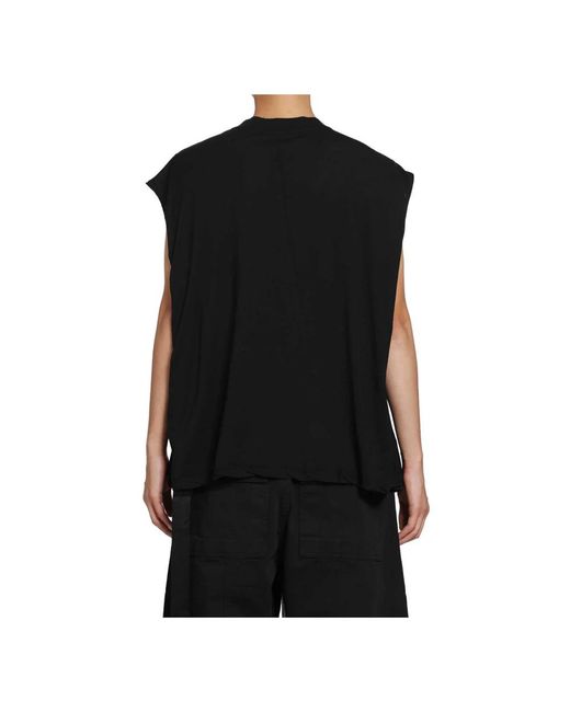 Rick Owens Tower Cropped Tarp T in het Black voor heren