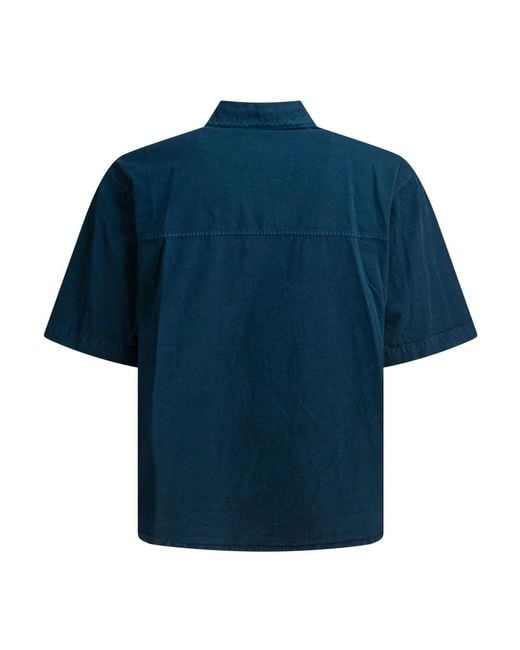 Auralee Blaues Freizeithemd Mit Kurzen Ärmeln in Blue für Herren