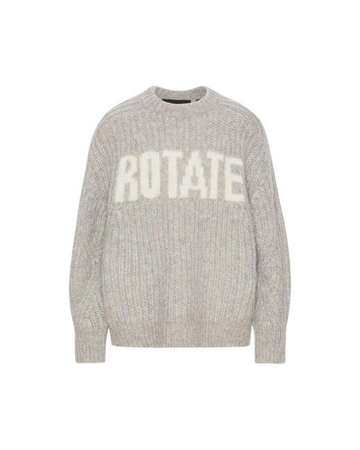ROTATE BIRGER CHRISTENSEN Gray Round-Neck Knitwear