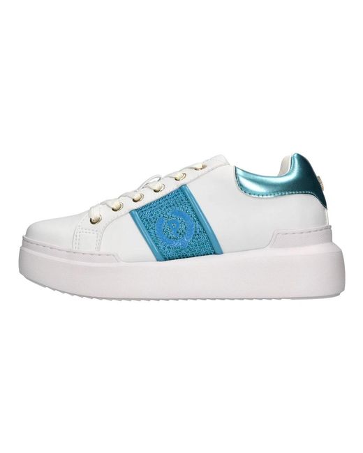 Pollini Schoenen ,Wit ,Leer Sneakers Wit in het Blue