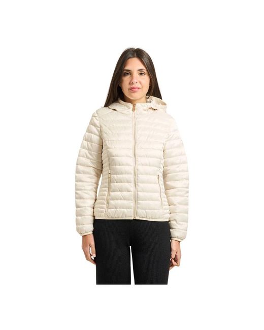 Yes Zee Jassen ,Polyester Quilted Jacket in het Natural