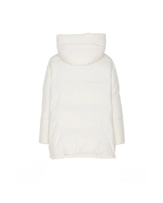 Moorer Witte Winterjas in het White