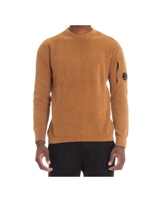 C P Company Brown Round-Neck Knitwear for men
