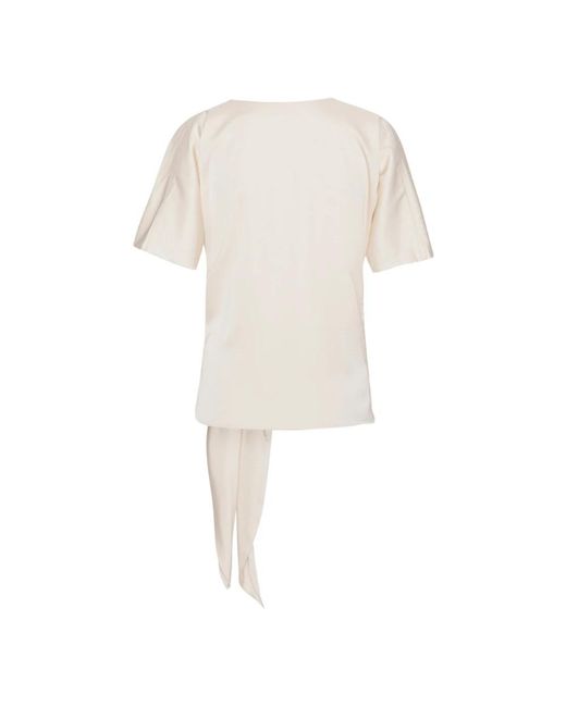 Karmamia Overhemden ,Satijn Elegante Satijnen Omslagblouse in het Natural