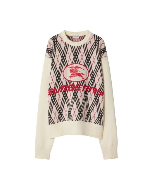 Burberry Round-Neck Knitwear in het Pink voor heren