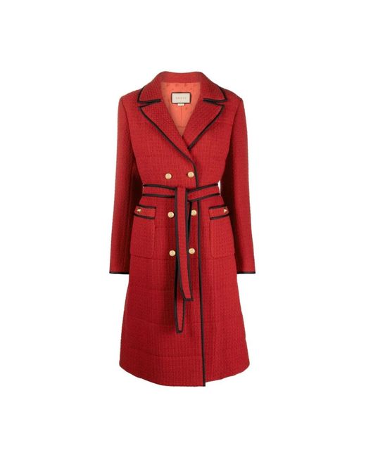 Gucci Red Belted Coats
