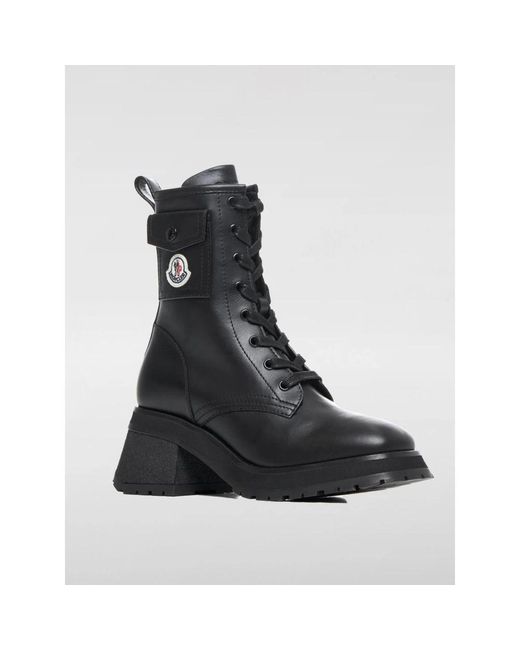 Moncler Black Schwarze Laceup Stiefeletten
