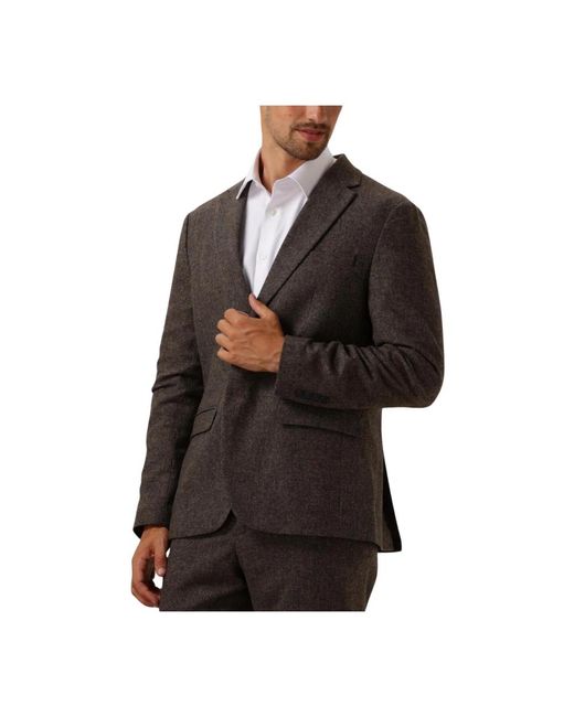 SELECTED Jassen ,Bruin ,Polyester Slhslim-Reed Wool Blz in het Black voor heren