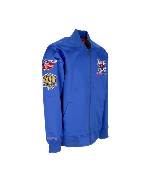 Mitchell & Ness Jassen ,Blauw ,Satijn Denver Nuggets Lichtgewicht Satijnen Bomberjack in het Blue voor heren