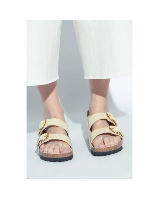 Birkenstock White Flat Sandals