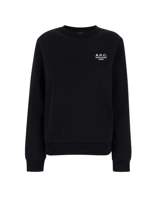A.P.C. Hoodies & Sweatvesten ,Zwart ,Katoen Rue Madame Sweatshirt in het Black voor heren