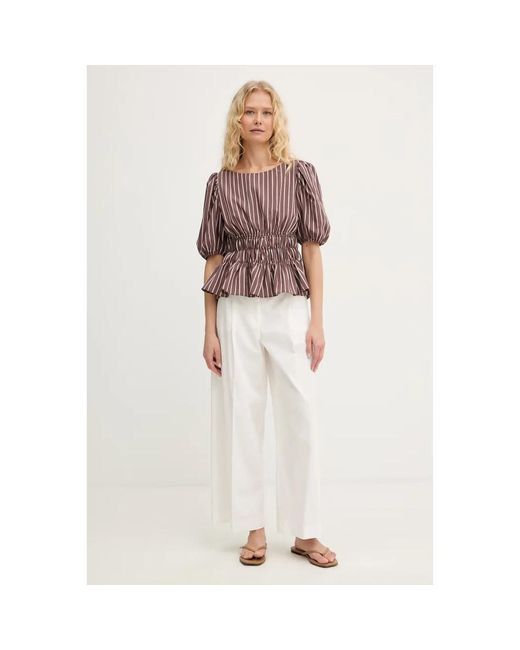 Pinko Gestreept Viscose Blouse in het Brown