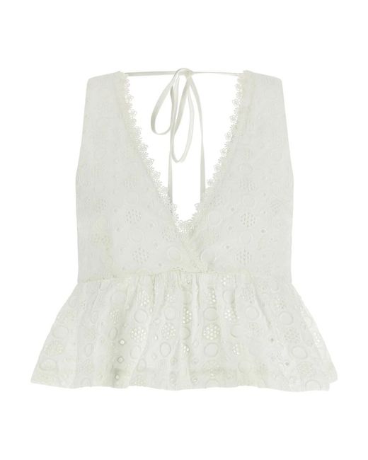 Sleeveless Tops Pinko de color White