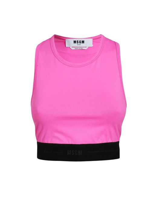 Sleeveless Tops MSGM de color Pink