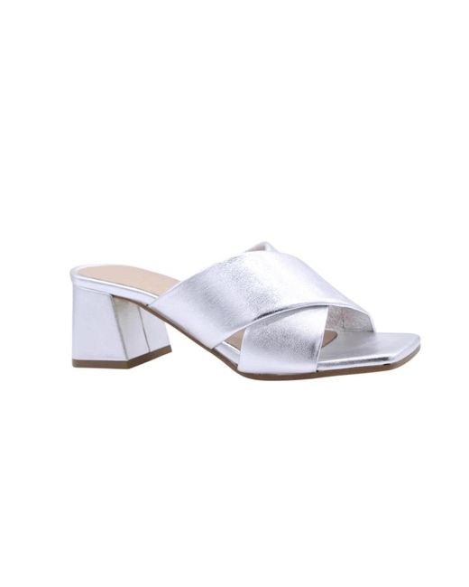 E mia Heeled Mules in het White