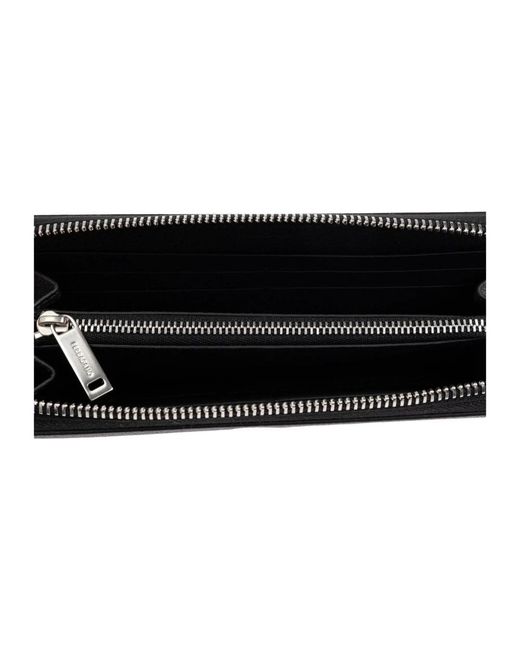 Ferragamo Accessoires ,Grijs ,Leer Canvas Portemonnee Met Monogram in het Black voor heren