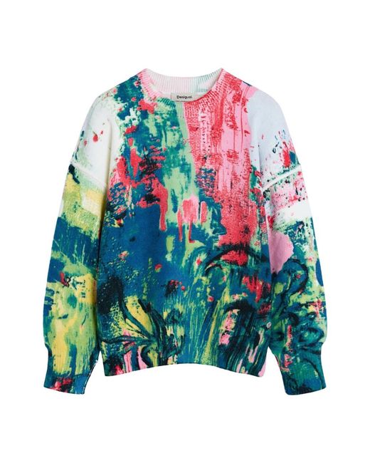 Desigual Green Round-Neck Knitwear