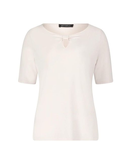 Betty Barclay White Basic shirt mit schleifenknoten