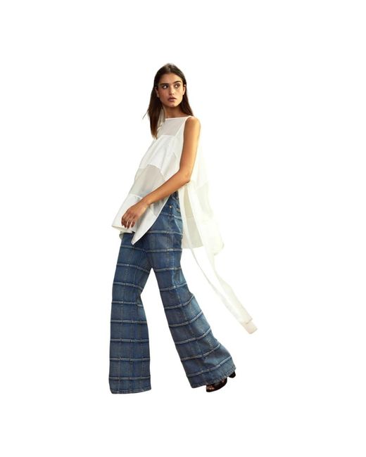 Cynthia Rowley Wide Jeans in het Blue