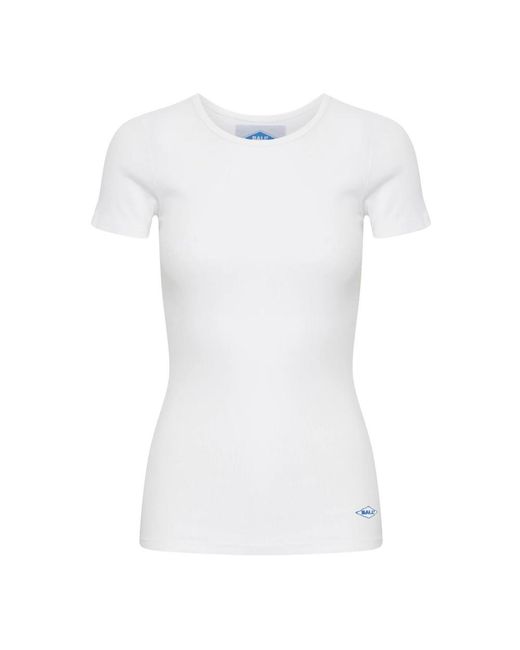 Ball Tops ,Wit ,Katoen Sportief T-Shirt Top Blanc De Blanc in het White