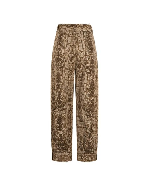 Alberta Ferretti Natural Wide Trousers
