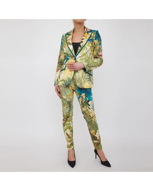 Guess Broeken ,Veelkleurig ,Polyester Slim-Fit Broek Met Patroon in het Green