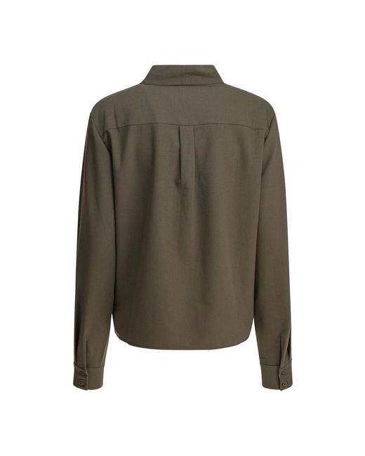 Self-Portrait Groene Strikblouse Aw25 in het Green