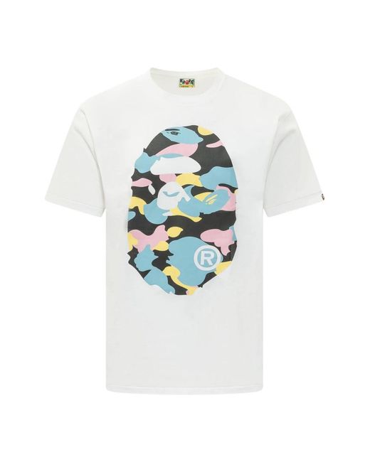 A Bathing Ape New Multi Camo Tee in het White voor heren