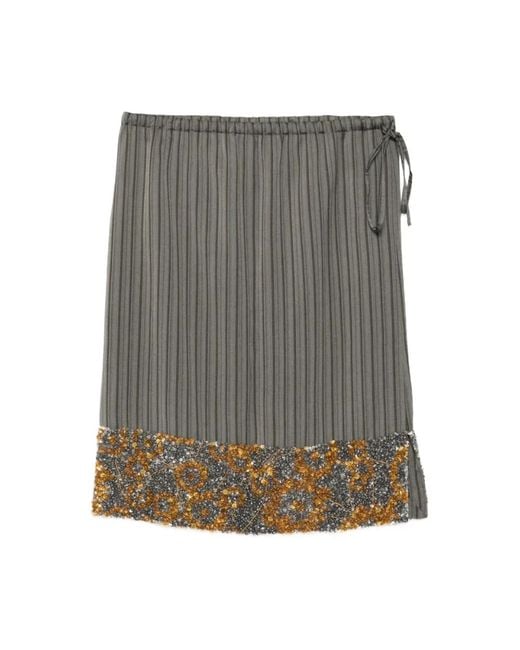 Dries Van Noten Gray Short Skirts