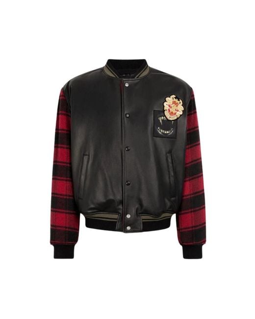 Roberto Cavalli Black Bomber Jackets for men