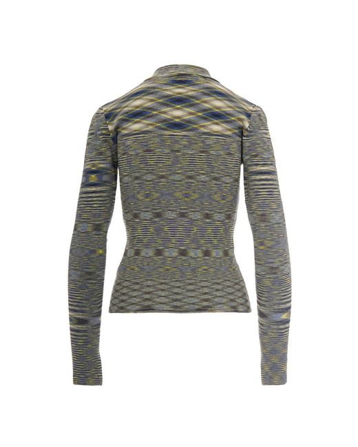 Ganni Gray Round-Neck Knitwear