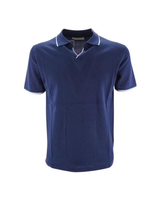 Daniele Fiesoli Blau vintage langarm polo shirt in Blue für Herren