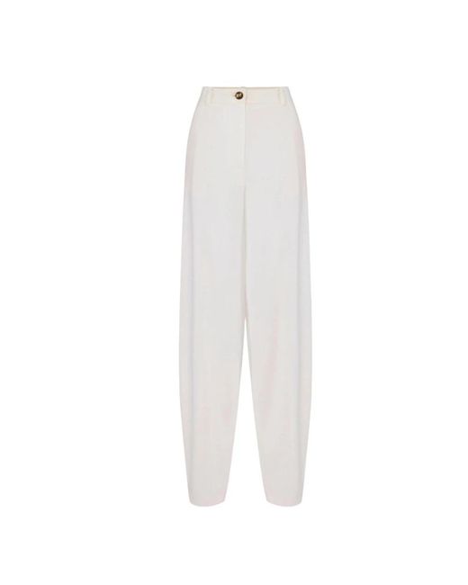 Elisabetta Franchi White Wide Trousers