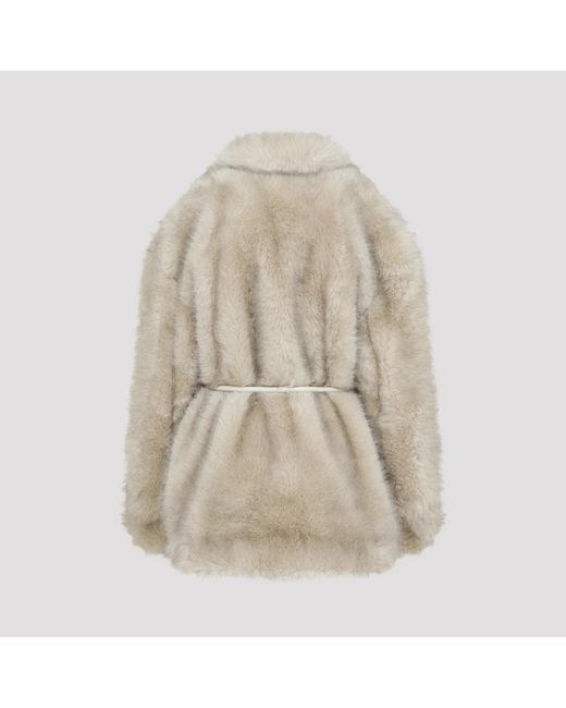 Sportmax Natural Faux Fur & Shearling Jackets