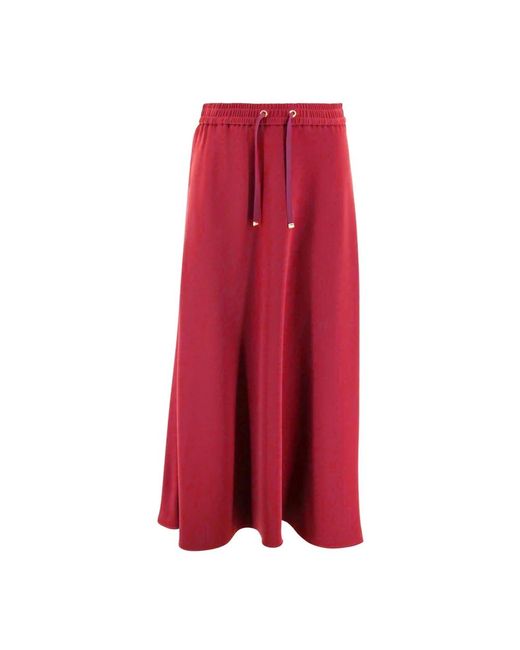Herno Red Elastischer Midi-Rock Mit Bund