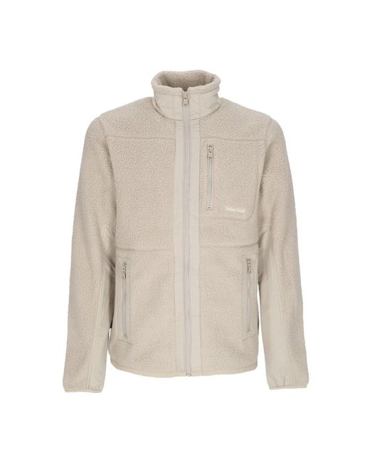 Timberland Fitness ,Polyester Sherpa Fleece Jack Met Verstevigde Inzetstukken in het White voor heren