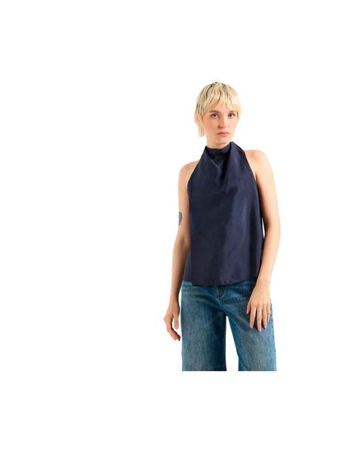ARMANI EXCHANGE Blue Sleeveless Tops