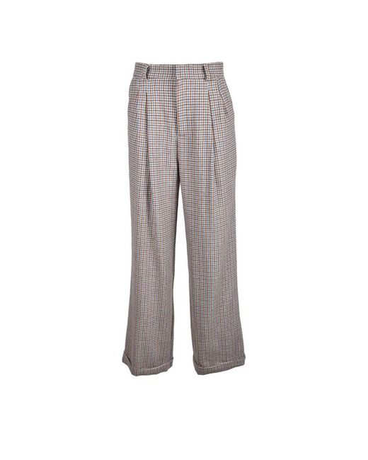 WEILI ZHENG Gray Wide Trousers
