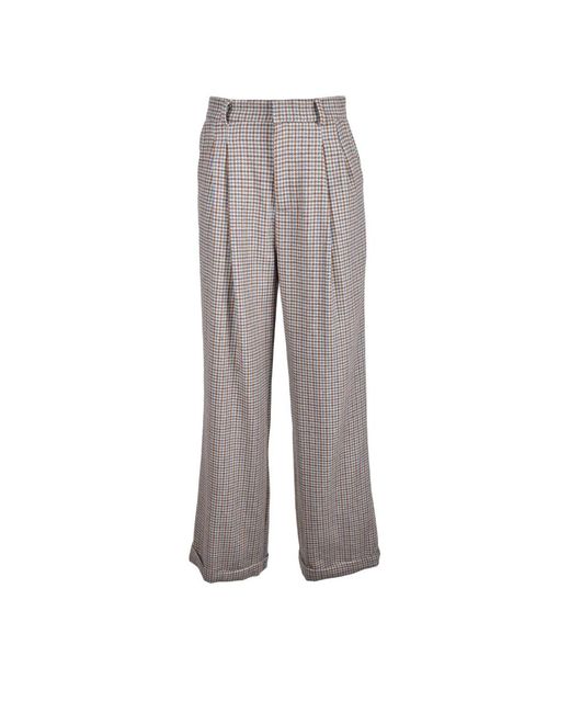 WEILI ZHENG Gray Wide Trousers