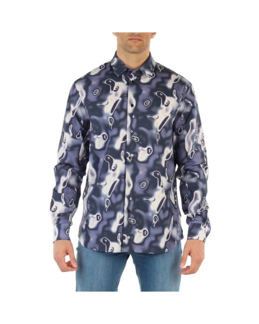 Trussardi Blue Casual Shirts for men