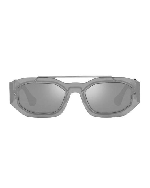 Versace Sonnenbrille mit unregelmäßiger form und logo-details in Gray für Herren