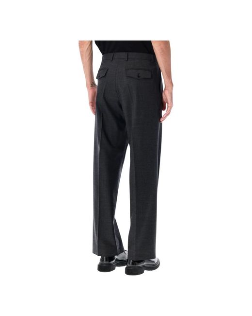 sunflower Weite Plissierte Wollhose in Black für Herren