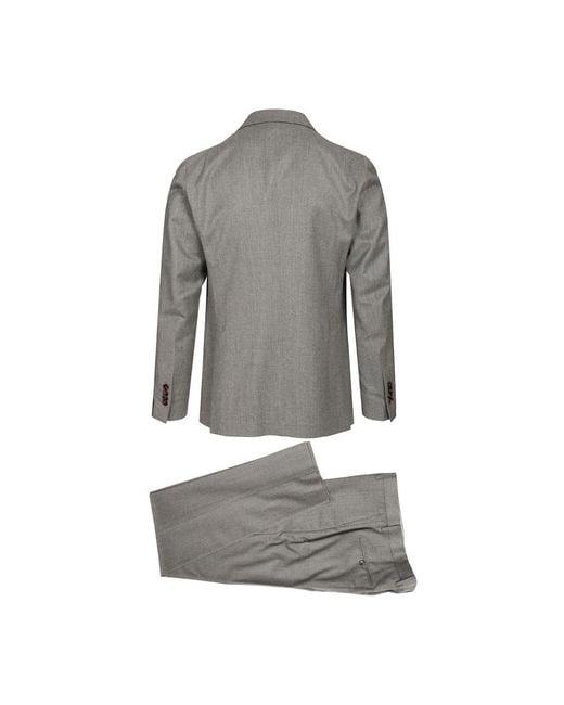 Tagliatore Gray Double Breasted Suits for men