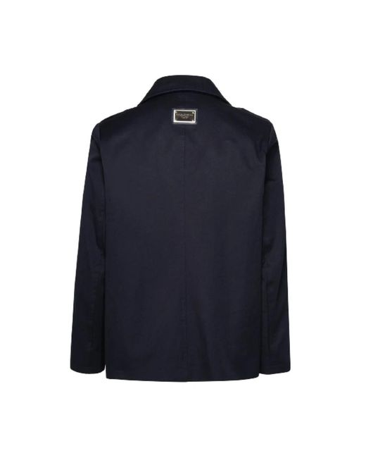 Dolce & Gabbana Blue Double-Breasted Coats for men