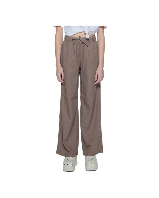 Pantalones anchos de lino ONLY de color Brown