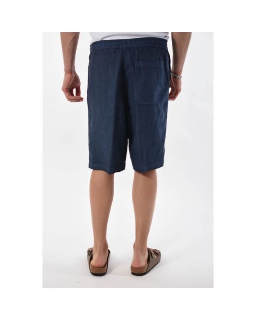 120% Lino Casual linen shorts in Blue für Herren